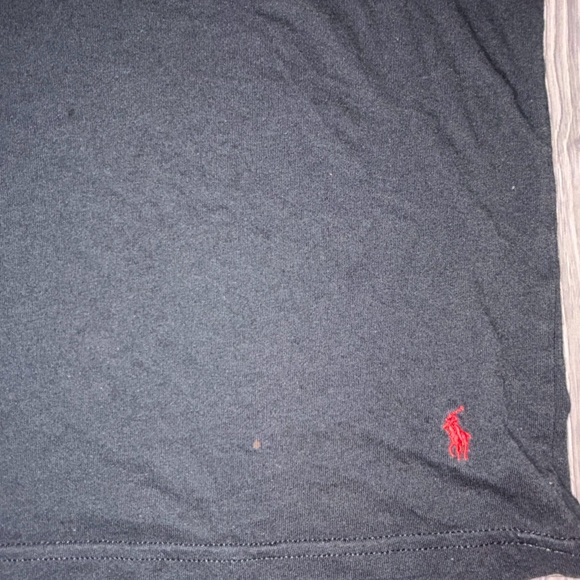 Polo by Ralph Lauren Black Tee Crew Neck Slim Fit 1” Polo embroidery Size XL - Picture 8 of 9